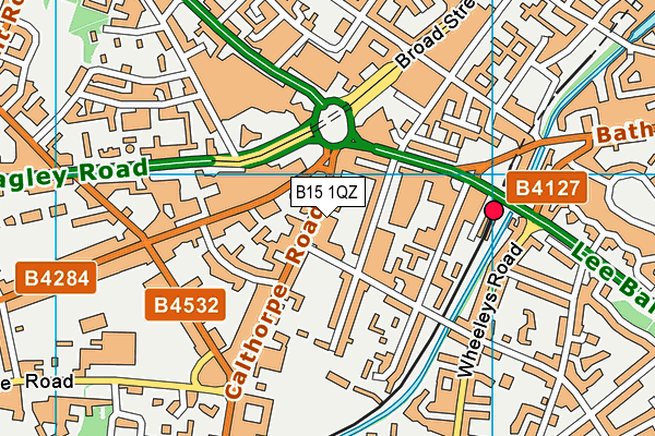 B15 1QZ map - OS VectorMap District (Ordnance Survey)