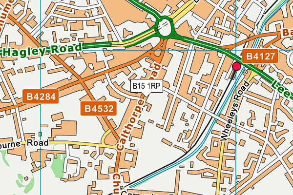 B15 1RP map - OS VectorMap District (Ordnance Survey)