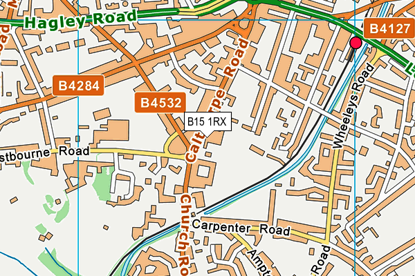St George's School Edgbaston map (B15 1RX) - OS VectorMap District (Ordnance Survey)