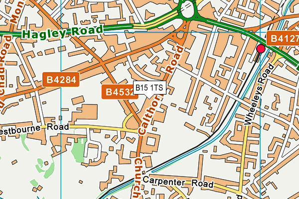 B15 1TS map - OS VectorMap District (Ordnance Survey)