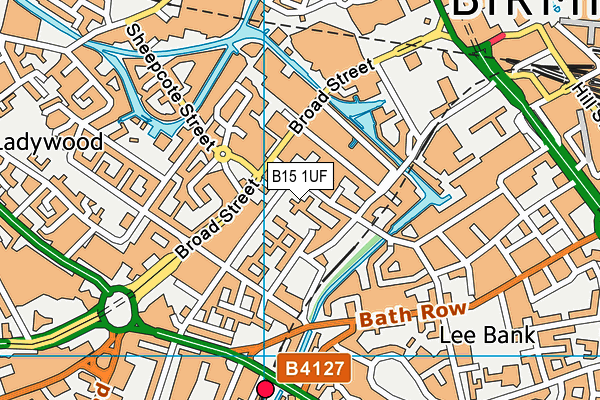 B15 1UF map - OS VectorMap District (Ordnance Survey)