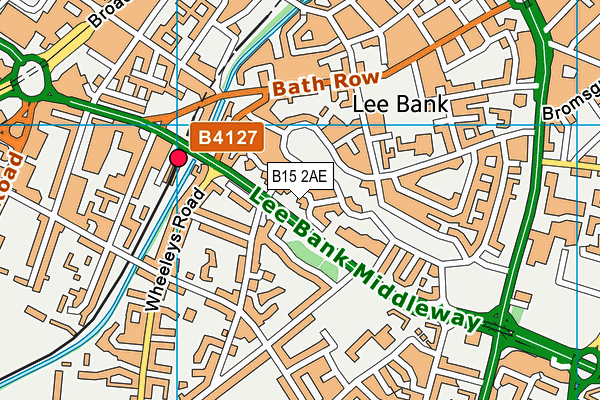 B15 2AE map - OS VectorMap District (Ordnance Survey)