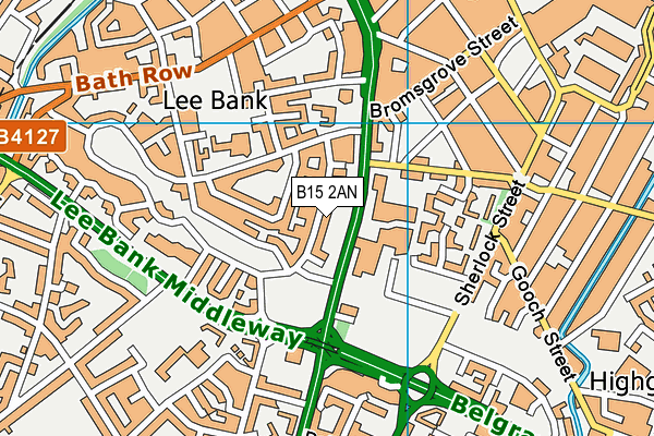 B15 2AN map - OS VectorMap District (Ordnance Survey)