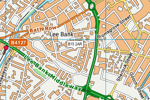 B15 2AR map - OS VectorMap District (Ordnance Survey)