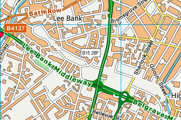 B15 2BF map - OS VectorMap District (Ordnance Survey)