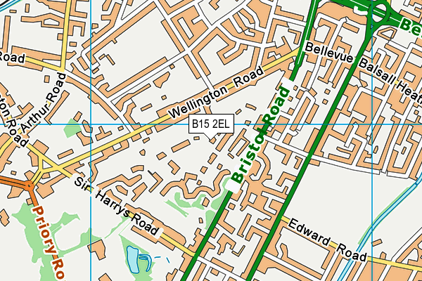 B15 2EL map - OS VectorMap District (Ordnance Survey)