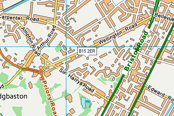 B15 2ER map - OS VectorMap District (Ordnance Survey)