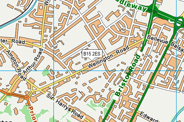 B15 2ES map - OS VectorMap District (Ordnance Survey)