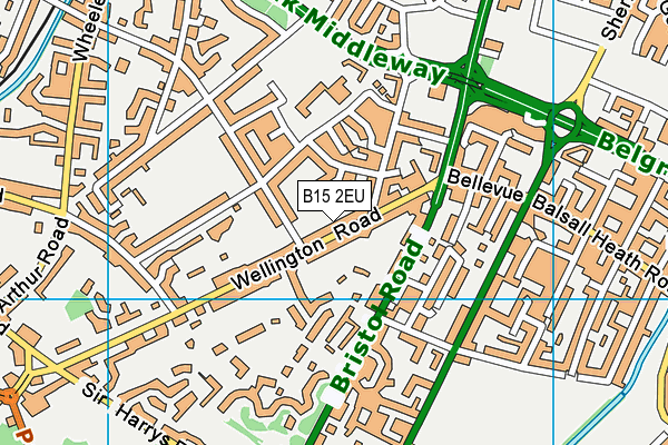 B15 2EU map - OS VectorMap District (Ordnance Survey)