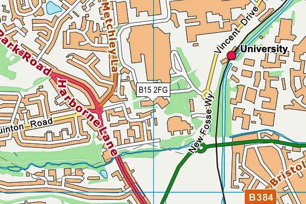 B15 2FG map - OS VectorMap District (Ordnance Survey)