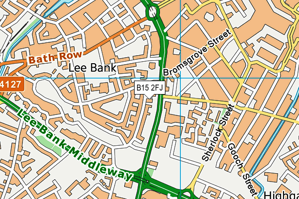 B15 2FJ map - OS VectorMap District (Ordnance Survey)