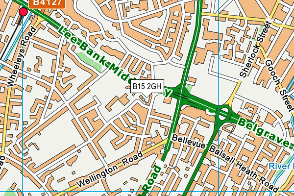 B15 2GH map - OS VectorMap District (Ordnance Survey)