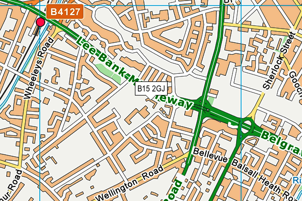 B15 2GJ map - OS VectorMap District (Ordnance Survey)