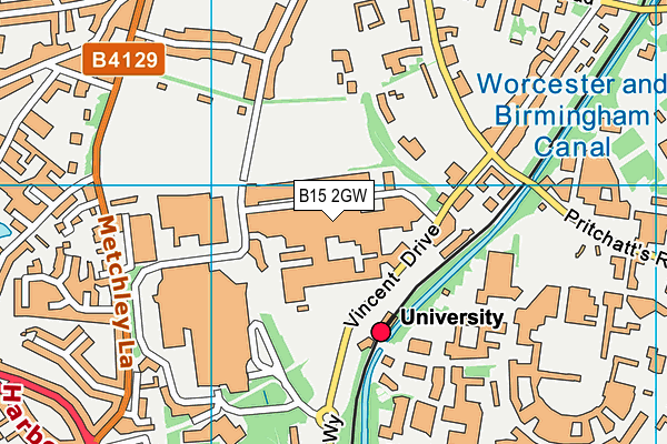 B15 2GW map - OS VectorMap District (Ordnance Survey)