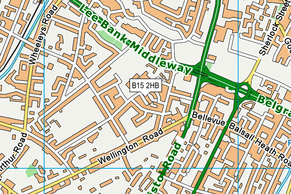 B15 2HB map - OS VectorMap District (Ordnance Survey)