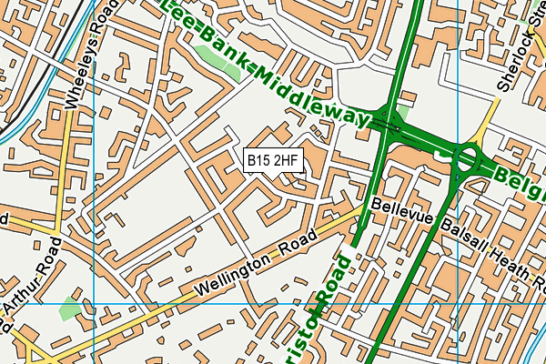 B15 2HF map - OS VectorMap District (Ordnance Survey)