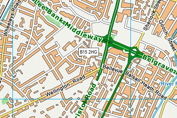 B15 2HG map - OS VectorMap District (Ordnance Survey)