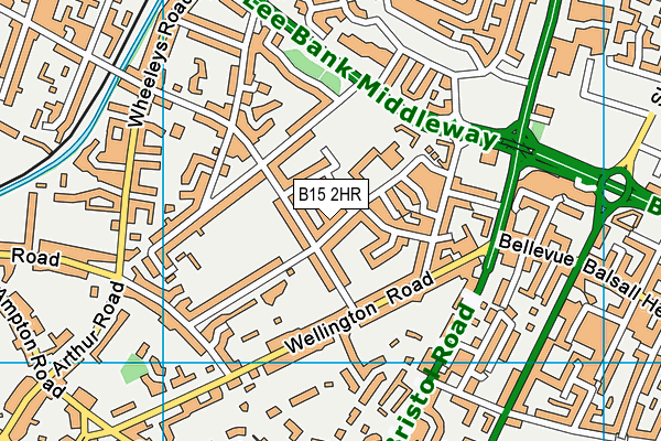 B15 2HR map - OS VectorMap District (Ordnance Survey)