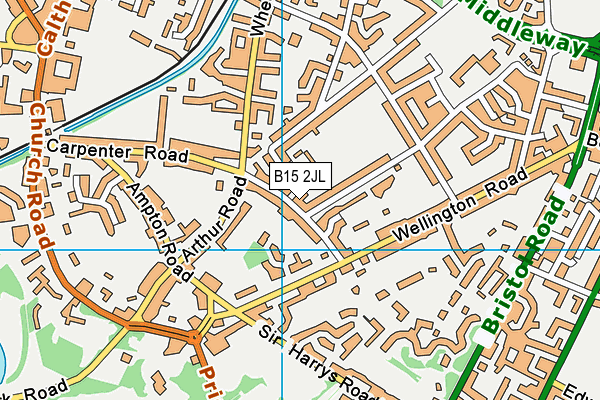 B15 2JL map - OS VectorMap District (Ordnance Survey)