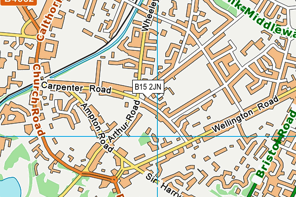 B15 2JN map - OS VectorMap District (Ordnance Survey)