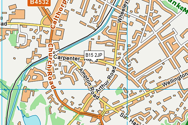 B15 2JP map - OS VectorMap District (Ordnance Survey)