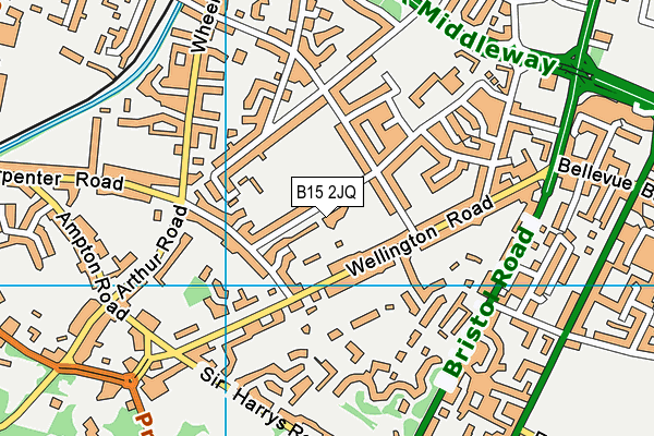 B15 2JQ map - OS VectorMap District (Ordnance Survey)