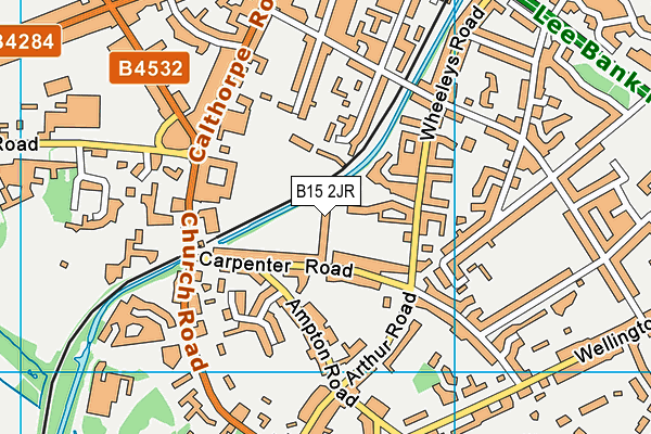 B15 2JR map - OS VectorMap District (Ordnance Survey)