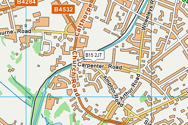 B15 2JT map - OS VectorMap District (Ordnance Survey)