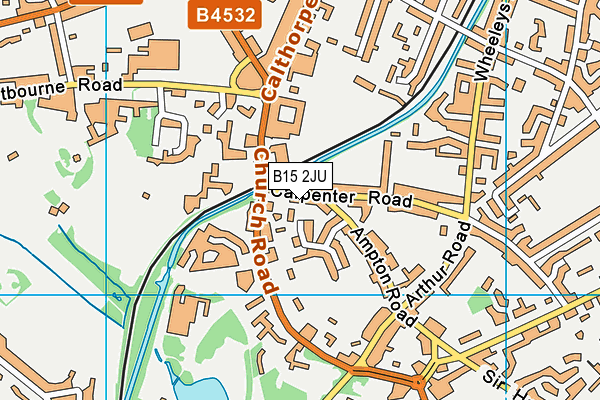 B15 2JU map - OS VectorMap District (Ordnance Survey)