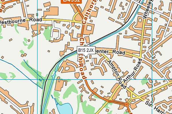 B15 2JX map - OS VectorMap District (Ordnance Survey)