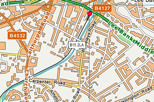 B15 2LA map - OS VectorMap District (Ordnance Survey)