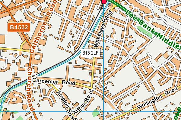 B15 2LF map - OS VectorMap District (Ordnance Survey)