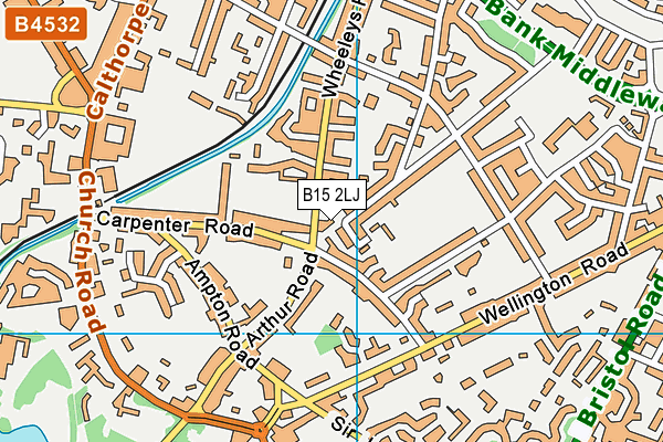 B15 2LJ map - OS VectorMap District (Ordnance Survey)