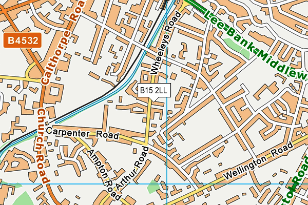 B15 2LL map - OS VectorMap District (Ordnance Survey)