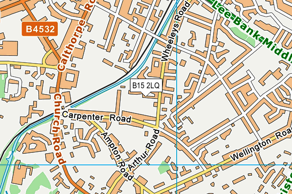 B15 2LQ map - OS VectorMap District (Ordnance Survey)