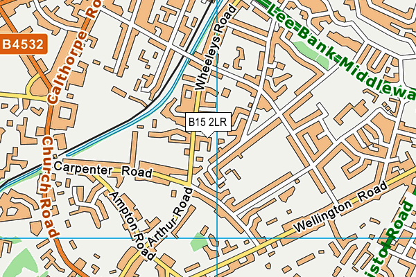 B15 2LR map - OS VectorMap District (Ordnance Survey)