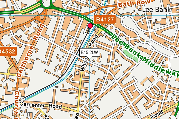 B15 2LW map - OS VectorMap District (Ordnance Survey)