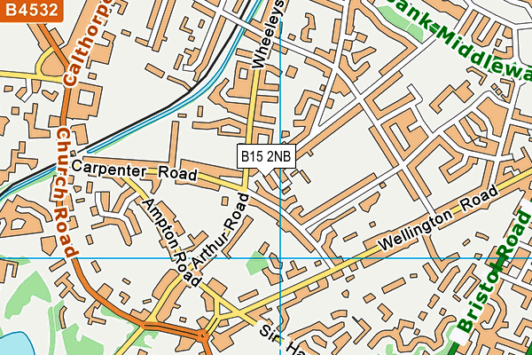B15 2NB map - OS VectorMap District (Ordnance Survey)