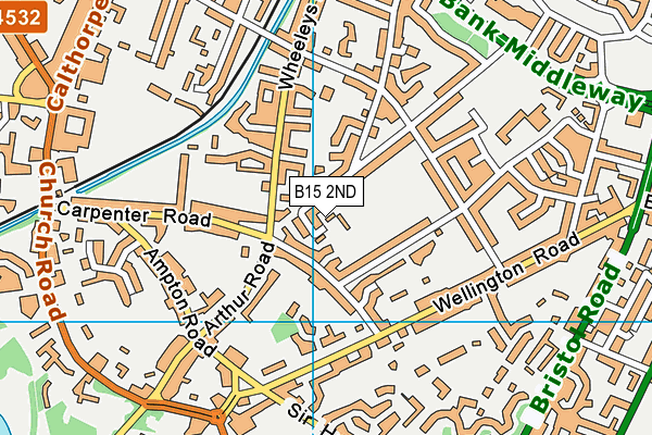 B15 2ND map - OS VectorMap District (Ordnance Survey)