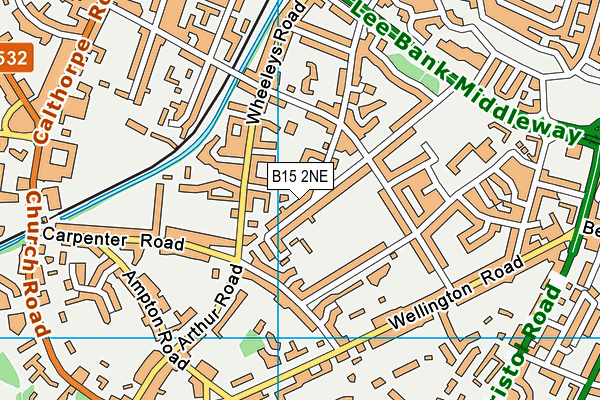 B15 2NE map - OS VectorMap District (Ordnance Survey)