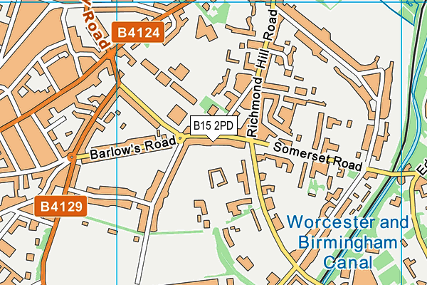 B15 2PD map - OS VectorMap District (Ordnance Survey)