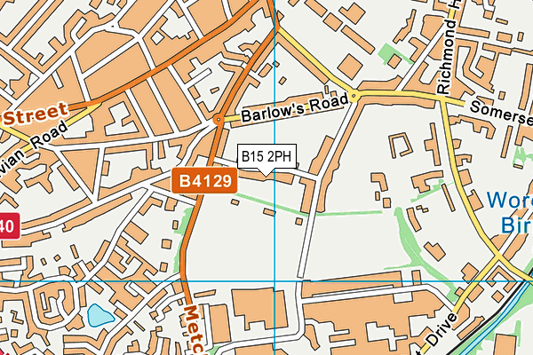 B15 2PH map - OS VectorMap District (Ordnance Survey)