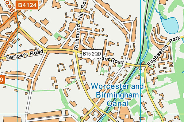 B15 2QD map - OS VectorMap District (Ordnance Survey)