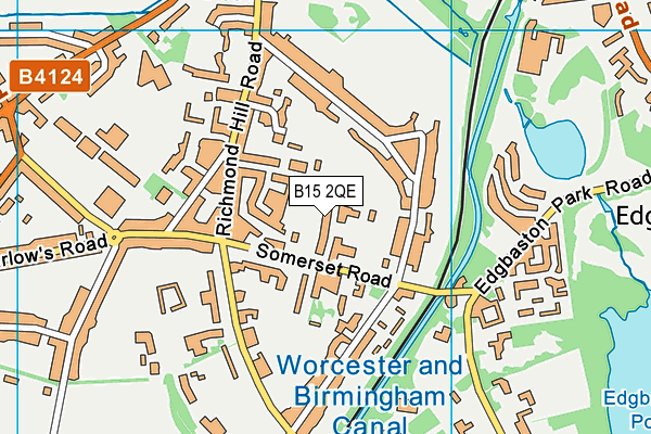 B15 2QE map - OS VectorMap District (Ordnance Survey)