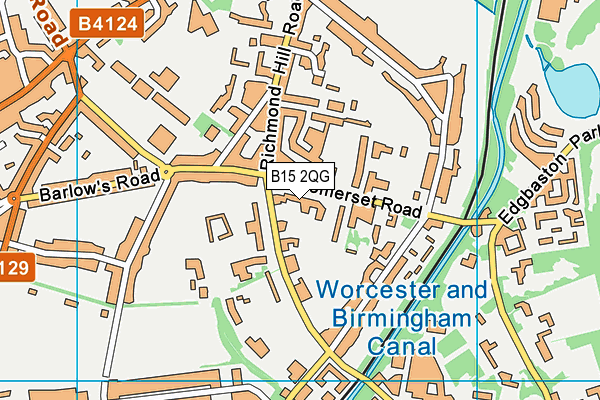 B15 2QG map - OS VectorMap District (Ordnance Survey)