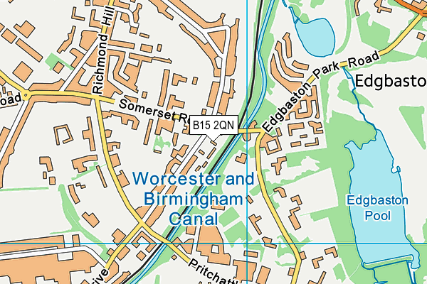 B15 2QN map - OS VectorMap District (Ordnance Survey)