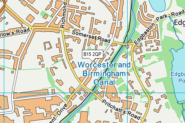 B15 2QP map - OS VectorMap District (Ordnance Survey)