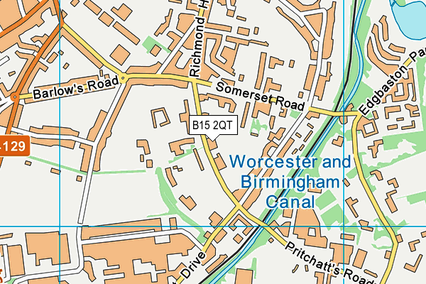 B15 2QT map - OS VectorMap District (Ordnance Survey)