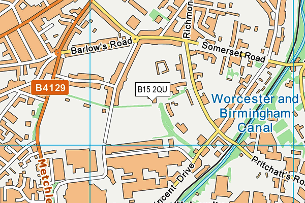B15 2QU map - OS VectorMap District (Ordnance Survey)