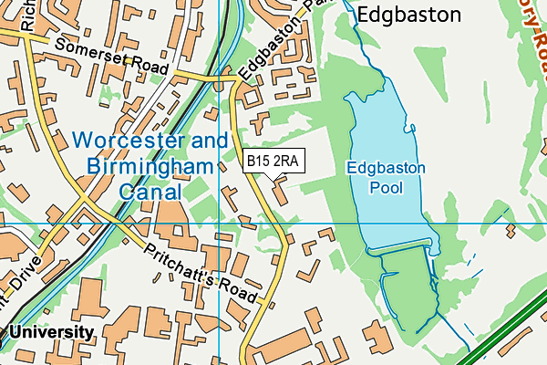 B15 2RA map - OS VectorMap District (Ordnance Survey)